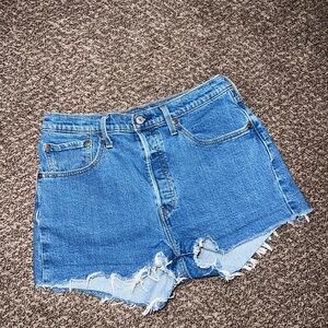 Levi's Distressed Blue Jean Shorts